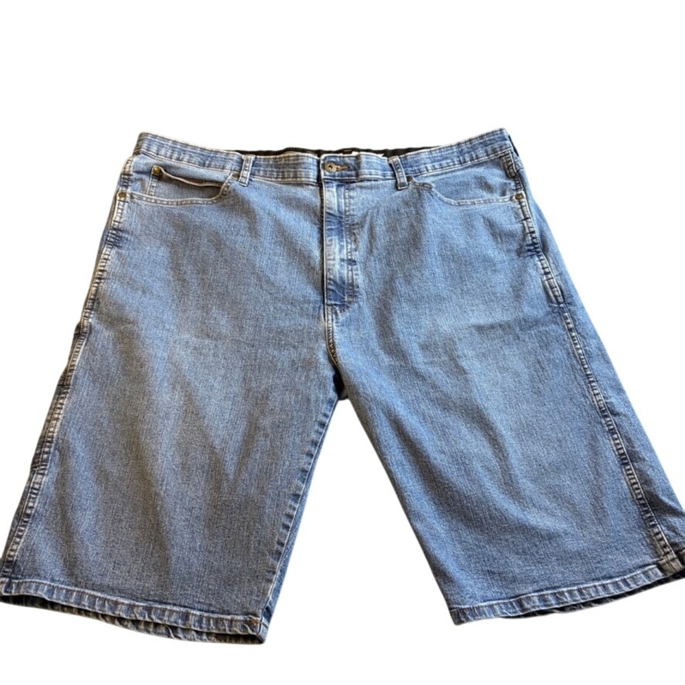Dickies Flex Mens Size 44 Blue‎ Denim Carpenter Shorts Medium Wash Utility Baggy